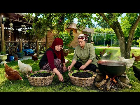 Köy Hayatı Odun Ateşinde Kara Dut Yapımı | Belgesel Flim 4K