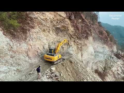 Extreme Risky Mountain Road Building with Hyundai Excavator | Excavator Working Video | Hyundai