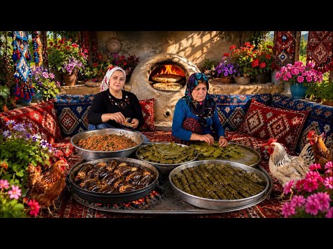 KÖY YAŞAMI KUZU ETİ KALEM SARMASI YAPIMI |  Traditional Village Cooking Vlog