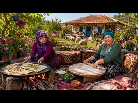 Köy Hayatı Odun Ateşinde Gözleme Yapımı | Köy Yaşamı Belgesel Flim 4K