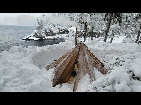 Hot Tent Camping in CRAZY Blizzard (Rescuing Trapped Drivers
