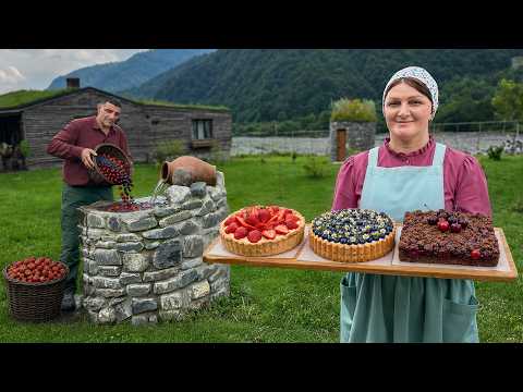 The Best Homemade Pies With Mountain Berries! Village Cooking