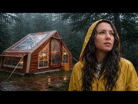 ☔️ŞİDDETLİ YAĞMURDA TEK BAŞINA KAMP