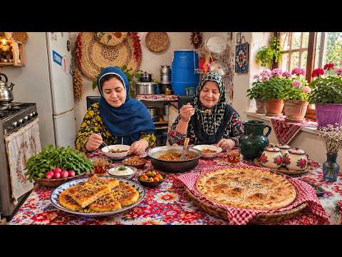 Fresh Almond Harvest & Traditional Bread Baking | Village Life in Iran