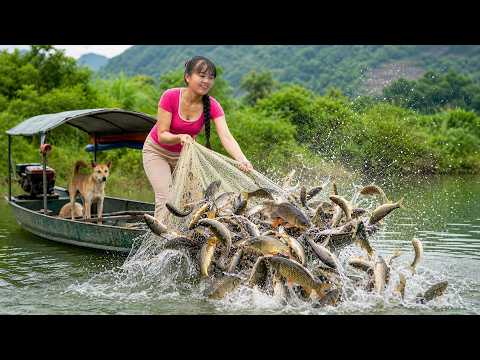 A New Fishing Net Brings Luck | Catching Tons Of Fish To Sell At Market