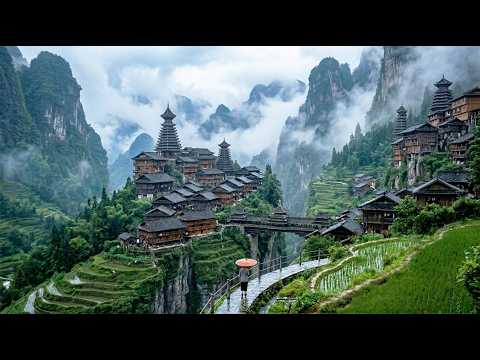 雨中的贵州侗寨美到失真！仿佛住在云海之上【4K】