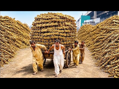 Most Amazing Process of Making Motorcycle Chains | Pakistan Factory Manufacturing Process