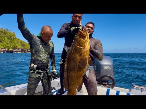 Action packed Spearfishing in Trinidad’s North Coast! Goliath Grouper, Snapper & Carite Catch & Cook