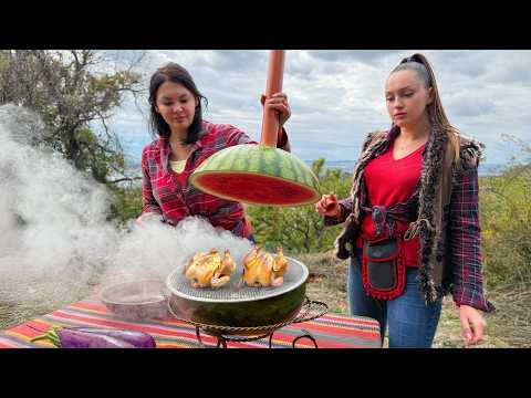 Smoked Grilled Chicken Inside a Watermelon? Outdoor Cooking Adventure