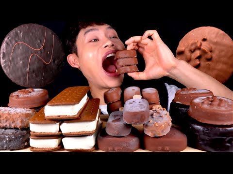 ASMR 오도독 초콜릿 아이스크림 킷캣바 쿠키오샌드 매그넘 티코 대왕몽쉘 오레오바 먹방 ~!! Chocolate Ice Cream 🍫 MuKBang~!!