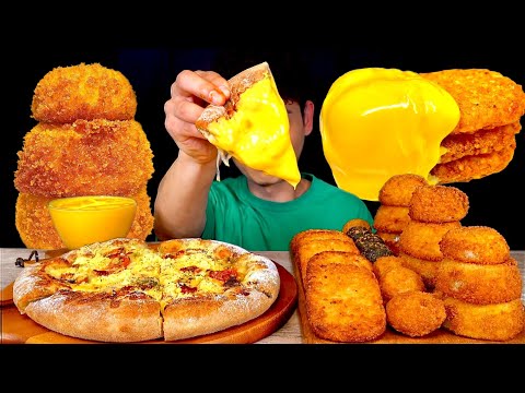 ASMR 치즈듬뿍 시카고피자🍕어니언링 해쉬브라운 초코치즈볼 먹방~! Real Chicago Pizza With Crispy Hash Brown Onion Ring MuKBang!