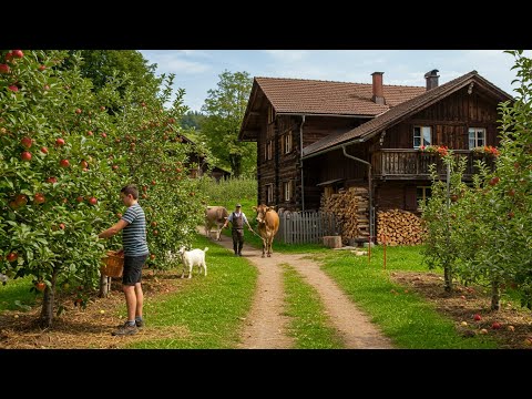 Two hours of life in a Swiss Alpine villages | Between orchards and remote farms