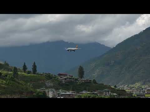 DRUKAIR A319 | APPROACH & LANDING RWY 15 PARO AIRPORT | ONE OF THE WORLD'S MOST CHALLENGING AIRPORT