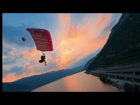 FLYING INTO THE SUNSET — WINGSUIT BASEJUMP | LAKE COMO