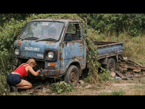 Timelapse : A genius girl repairs and restores a truck that had been abandoned for 10 years.