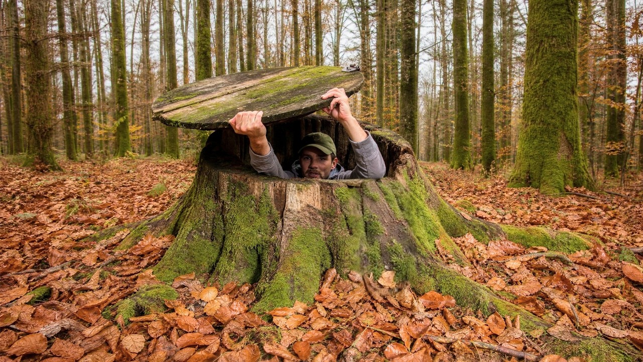 Man Builds The MOST SECRET Cabin In The World | Start To Finish By @PolissyaBushcraft