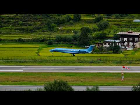 Beautiful looking Embraer Legacy 600 Private Jet Landing @ the World’s Most Challenging Paro Airport