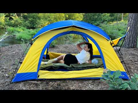 Cozy Solo Camping by the River⛺Nature ASMR & Outdoor Relaxation #camping #outdoors #nature #asmr
