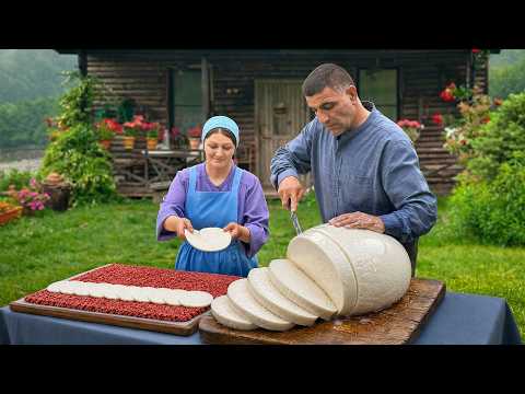 Peaceful Village Life Making Fresh Mozzarella Cheese