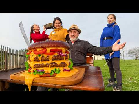Village Life Without Boredom! Homemade 7-Kilogram Burger