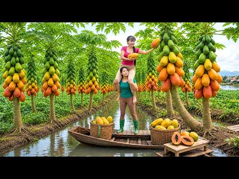 Picking Papayas & Bringing Them To The Market Sell | Taking Care of Animals | ASMR