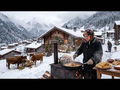Two hours of life in Türkiye's snowy villages | Simple villages and heavy snow