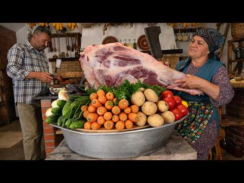 Beef Leg Preservation for the Winter - Village Cooking 🥩🌾