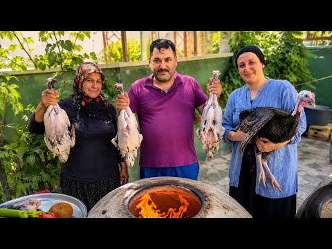 Abim İle Yengem Geldi 😍 Tandırda Kızarmış Bütün Hindi Yapımı | Köy Belgeseli Flim 4K