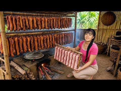 Country Cooking | Buying Fresh Pork & Traditional Smoked Pork Making Process 🥩
