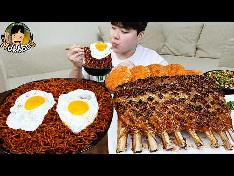 ASMR MUKBANG 직접 만든 양념 치킨먹방! 스테이크 짜파게티 레시피 & 먹방 FRIED CHICKEN AND BLACK BEAN NOODLES EATING SOUND!