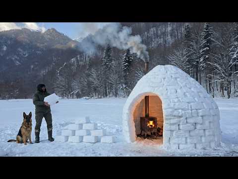 Winter Survival: Camping in a Glowing Snow House