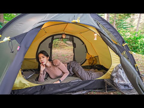 MINIMAL CAMPING DEEP IN THE MOUNTAINSㅣNATURE ASMRㅣNORTENT
