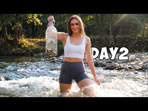 24 Hours SOLO by an Emerald River | Canyon ASMR Camping, Cooking & Relaxing
