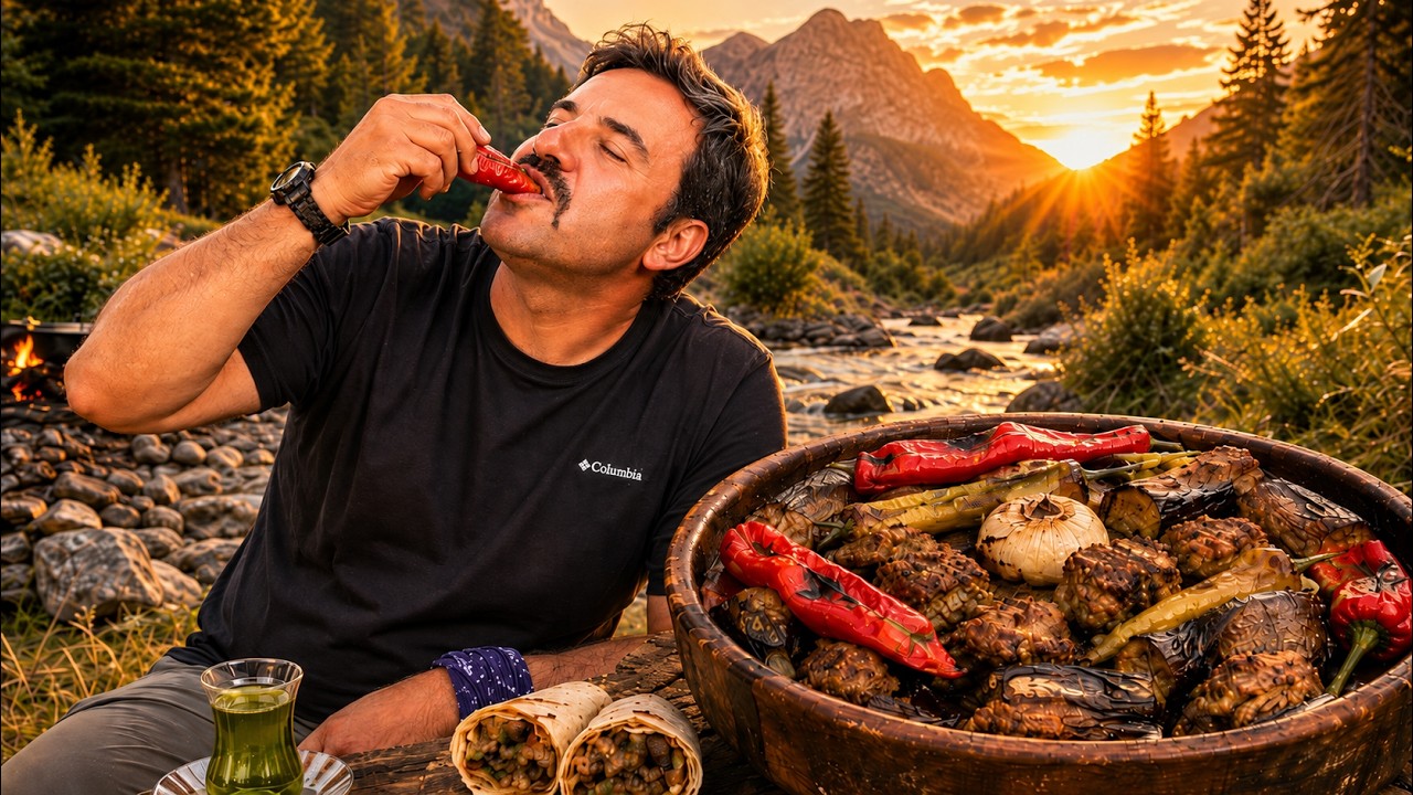 Odun Ateşinde Patlıcan Kebabı | Dere Kenarında Geleneksel Bir Lezzet 🔥🍆