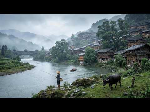 雨中的隐世天堂：中国贵州南花苗寨【4K/沉浸式漫步】