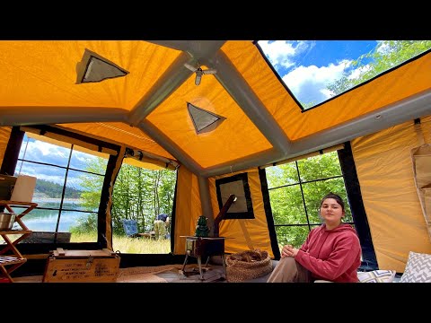ÇAKALLARLA KAMP I ŞİŞME ÇADIR VE  SİNEMA PERDESİ İLE GLAMPİNG DENEYİMİ
