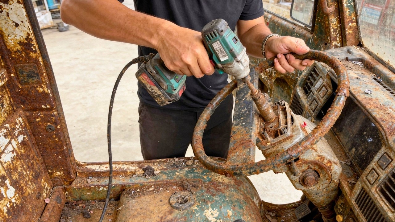 Man Pulls Abandoned Truck From River And Restores It In 60 Days | by @RestorationTools6868