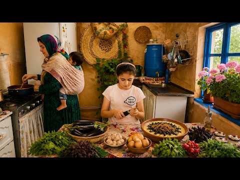 A Day in Our Iranian Village | Cooking Traditional Kashk Bademjan