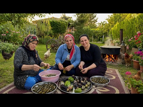 Köy Yaşamı Odun Ateşinde Etli Kalem Sarması \ Belgesel Flim 4K