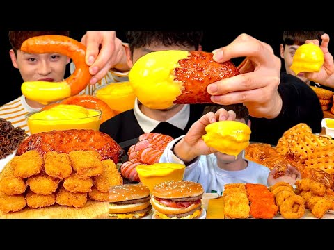 ASMR 봉길이 치즈모음집 2탄🧀 치즈소스 찍먹방 모음집😋 Bonggil's Cheese Sauce Video Collection MuKBang~!!