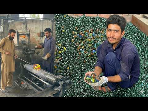 From Broken Glass to Beautiful Glass Marbles | Recycling Process of Waste Glass Scrap