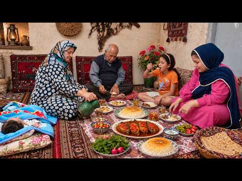 IRAN Village Life | Delicious Stuffed Eggplant Recipe 🍆