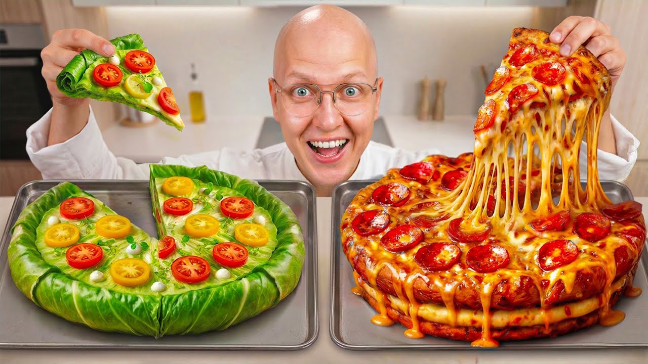 99 vs 9,999 Calorie Pizza Challenge