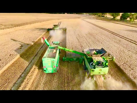 1 Hour Combine Harvester ASMR  Wheat Harvest Sound 60min John Deere S7 850