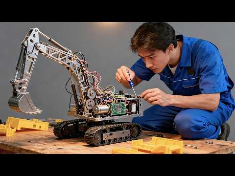 Man Builds Miniature RC Excavator Using Only PVC | Start to Finish by @NHTcreation