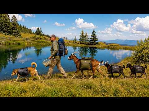 Three Pack Goats, a Dog, Two Alpine Lakes & One Hard-Earned Trout​ Dinner!Cooked on a Firebox Stove!