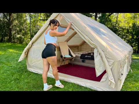 2 Days Solo Сamping⛺Rest & Fishing by the Most Peaceful Lake🎣 Campfire Cooking🔥Nature ASMR #outdoors