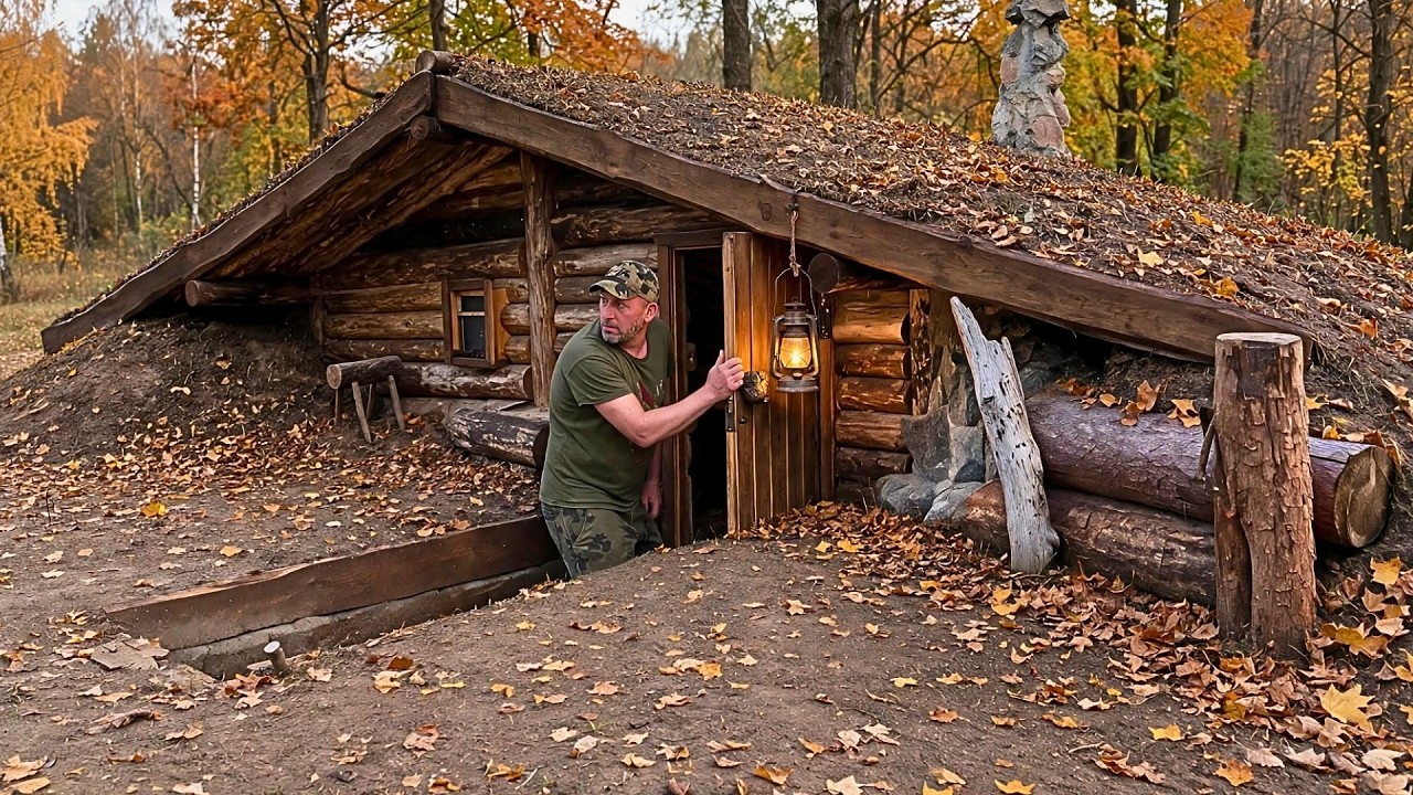 He Built a 2-Room UNDERGROUND CABIN in His Backyard