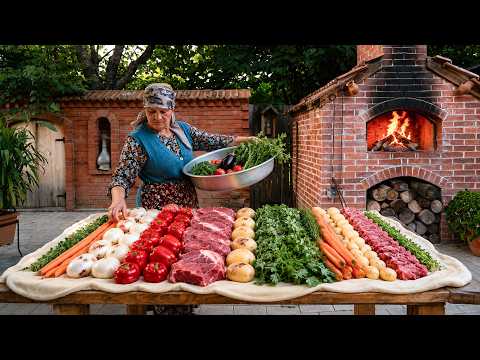 Fresh Garden Vegetable & Meat Pie | Rustic Village Cooking 🥕🌿🥩