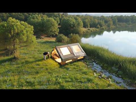 SOLO LUXURY CAMPING IN AN INFLATABLE TENT | FEELS LIKE HOME